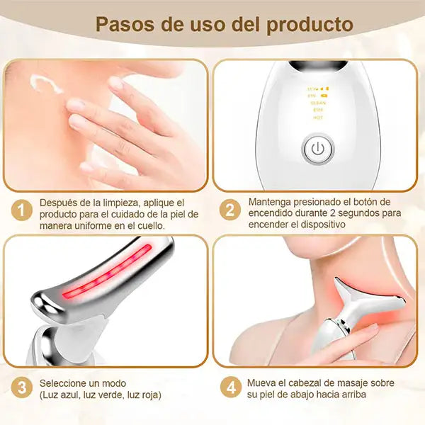 MASAJEADOR FACIAL Y CUELLO CON LUZ LED